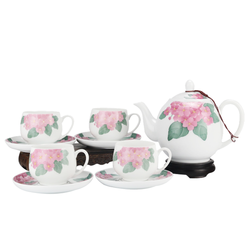 The Under glaze color porcelain kung fu tea set hand - made of high - capacity 9 cups and saucers office home tea gifts