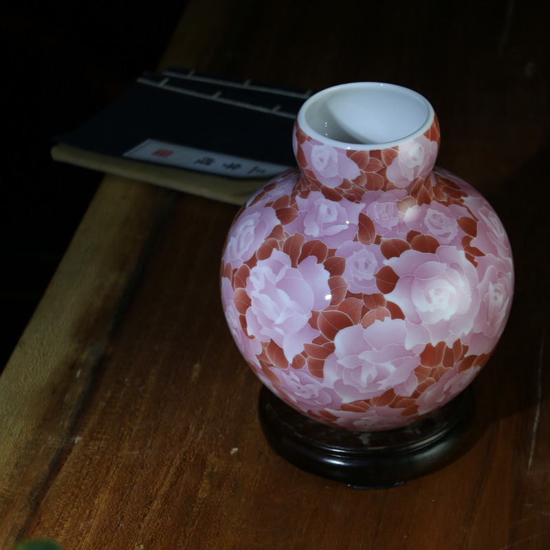 Under the liling glaze porcelain good remit colorful ceramics furnishing articles home decor hand - made ceramic vase red and sitting room