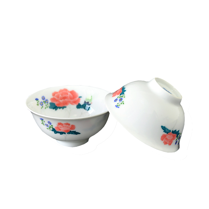Under the liling porcelain glaze porcelain good remit color pure hand - made tableware suit thin bowls disc 6 people with a gift