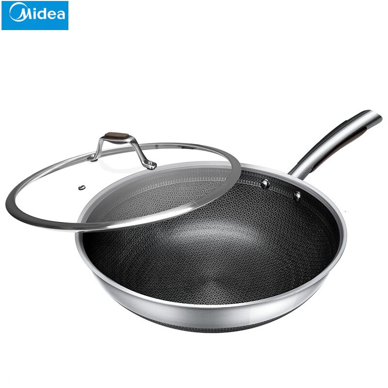 美的316l不锈钢炒锅