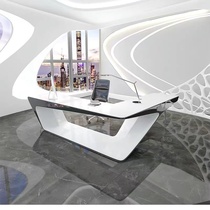 Brief Modern Baking Varnish Boss Table Tech Sensation Desk Atmosphere Personality Big Bandai Light Extravagant President Table & Chairs Combination