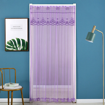 Door curtain partition curtain Four Seasons lace bedroom kitchen double-layer drifting curtain summer anti-mosquito curtain home non-perforated