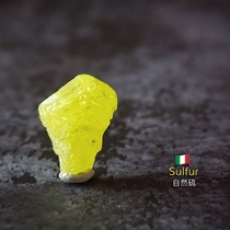 (Lingqi Creator Society) Natural Sulfur Foreign Natural Mineral Specimens Skeleton Window Crystal Yellow Akassi