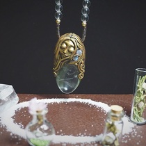 Reiki Crystal Blessing Guardian Goddess Minor Raw Mine Entering Wealth Green Ghost Necklace Christmas Gift Novelty