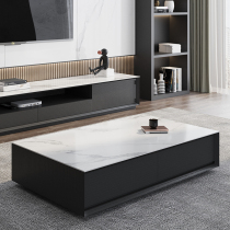 Rock Plate TV Cabinet Tea Table Composition Modern Minima Small Household Type Nordic Black & White Color minimalist Marble Ground Cabinet