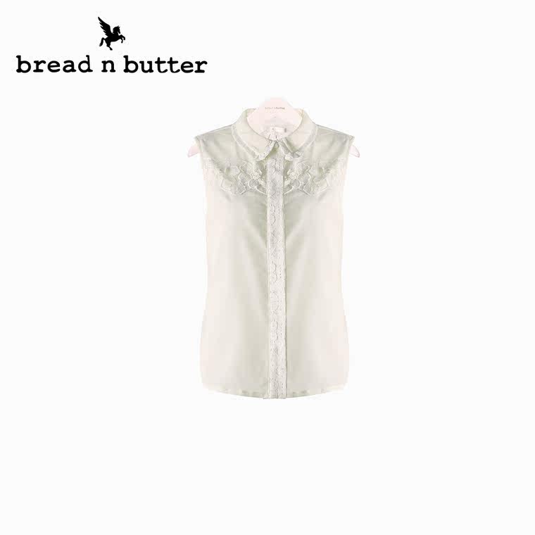 【商场同款】bread n butter面包黄油品牌女装直筒无袖蕾丝雪纺衫