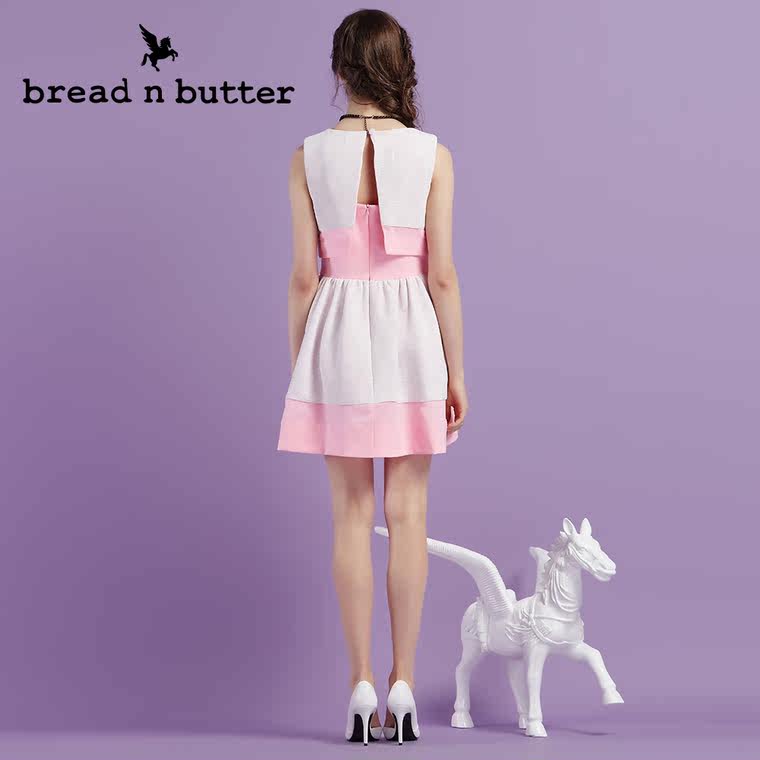 【新品首发】bread n butter面包黄油品牌女装拼接假两件连衣裙夏