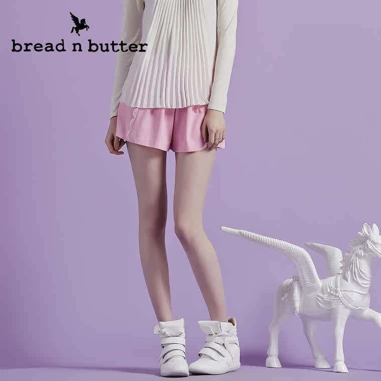 【商场同款】bread n butter面包黄油品牌女装高腰松紧宽松短裤女