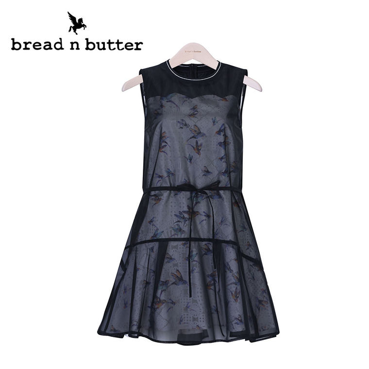 【新品首发】bread n butter面包黄油品牌女装无袖圆领网纱连衣裙