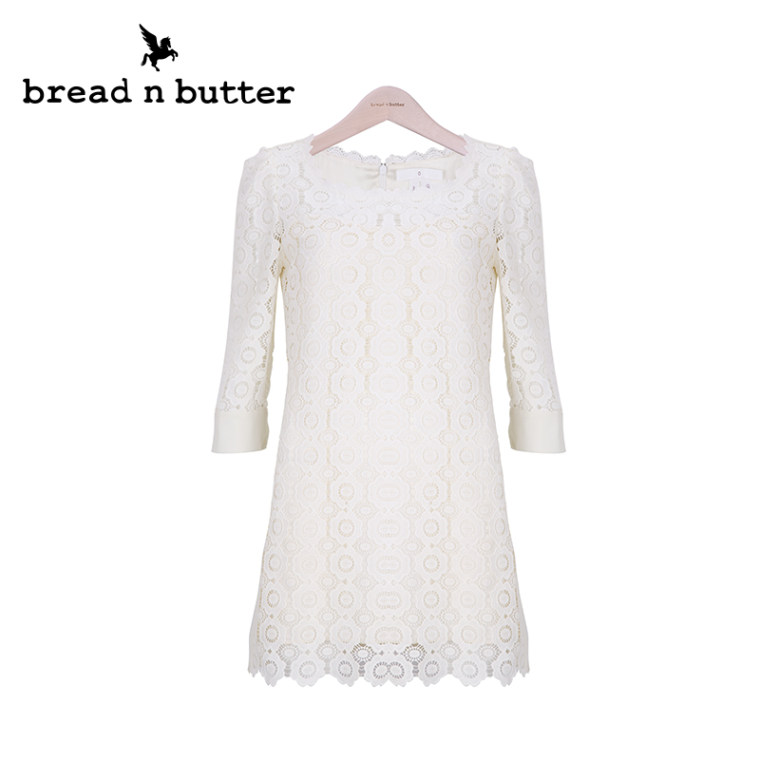 【商场同款】bread n butter面包黄油品牌女装淑女蕾丝双层连衣裙