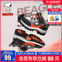 snoopy Snoopy childrens shoes childrens cotton shoes winter plus velvet warm boys sports shoes in the big childrens outdoor shoes