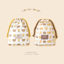 Autumn storywords cute cartoon portable pull-out small drawstring pocket cotton cloth storage female fabric finishing bag