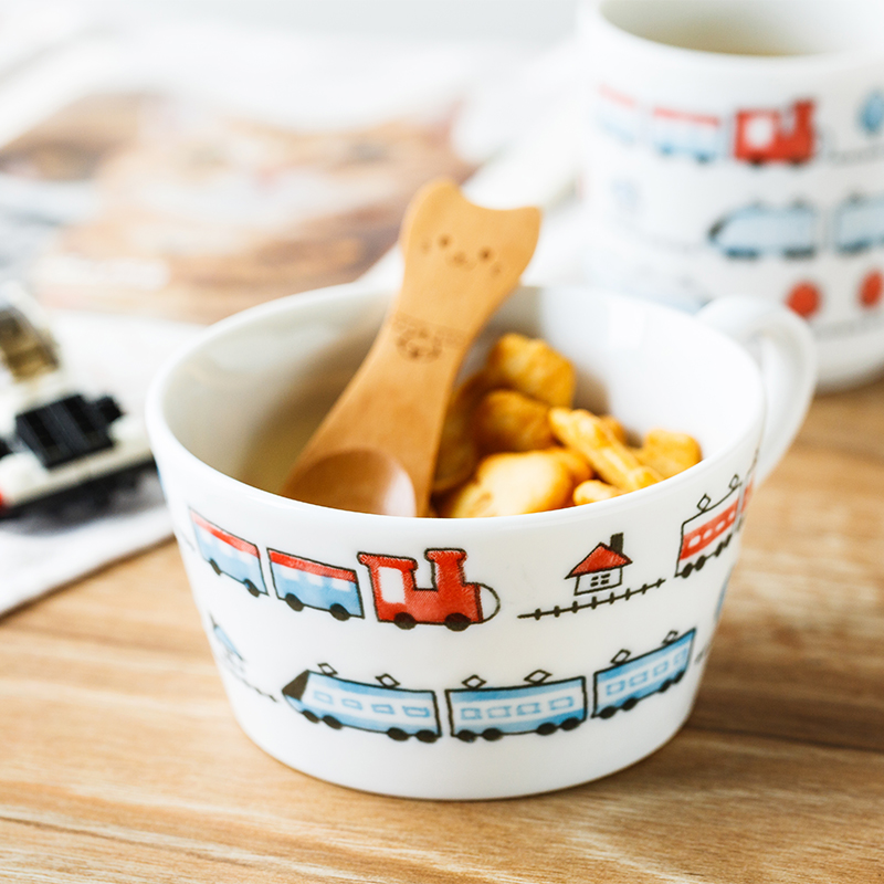 Imported from Japan cartoon milk cup keller cup cereal breakfast cup children ultimately responds a cup of ceramic, lovely cup