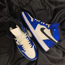21Kcustom sneakers custom AJ1 Lightning bright sheet sparkling life basket sneakers with high help full drill wedding shoes