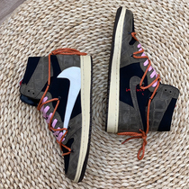 21Kcustom sneakers custom crocodile print high help barb passenger made with brown suede DIY private custom tide