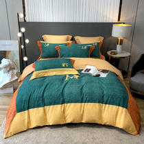 Autumn Winter Full Cotton Active Ecological Grindstone 4 pieces of pure cotton thickened mill wool kit 1 8m 2 0 m bedding