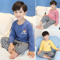 Kids Pajamas Summer Boys Long Sleeve Air Conditioning Clothing Summer Thin Cotton Kids Spring Autumn Boys Home Clothing Sets