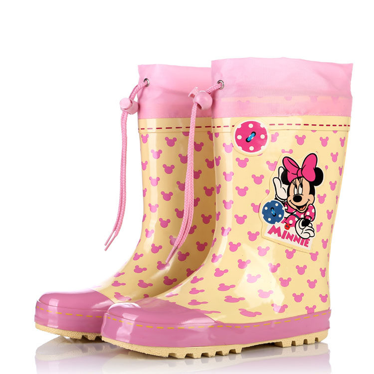 迪士尼儿童雨鞋雨靴春季新款水鞋宝宝防滑雨靴女童卡通可爱棉雨鞋