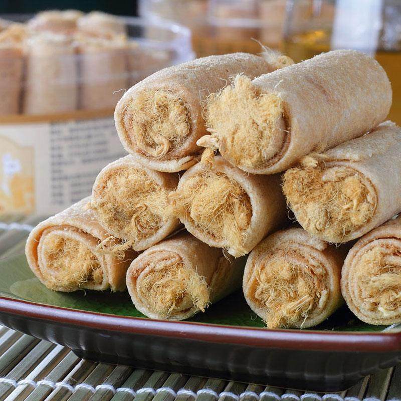 【自然派_泰式肉松蛋卷250g】原味紫菜芝麻猪肉松零食特产蛋糕点