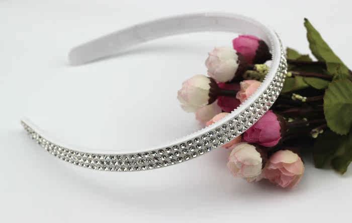 韩版饰品水钻发箍 黑色白色水晶头箍手工简单时尚头饰发卡子3排钻