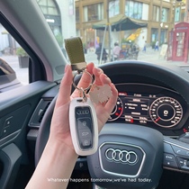 Audi new A6LA4A7LA8LA5Q5LA3Q8 car leather key cover kaws keychain transparent Protective case