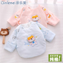 Newborn Baby Half Back Coat Autumn Winter Pure Cotton Thickened Winter Paragraph January 2 Baby Winter Plus Cotton Monk Clothes