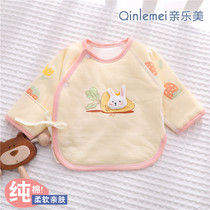 0 March newborn baby clothes autumn and winter half-back monk clothes first birth baby Early autumn clip cotton warm jacket