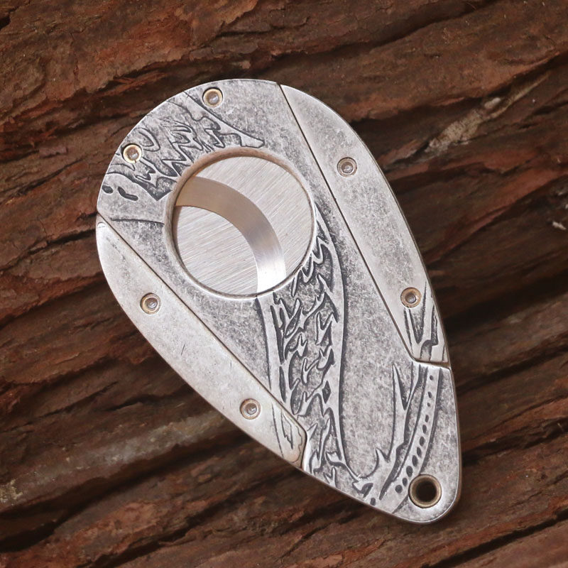 季风 扇形雪茄剪烟刀 正品黄铜加厚不锈钢锋利雪茄刀工具送皮套