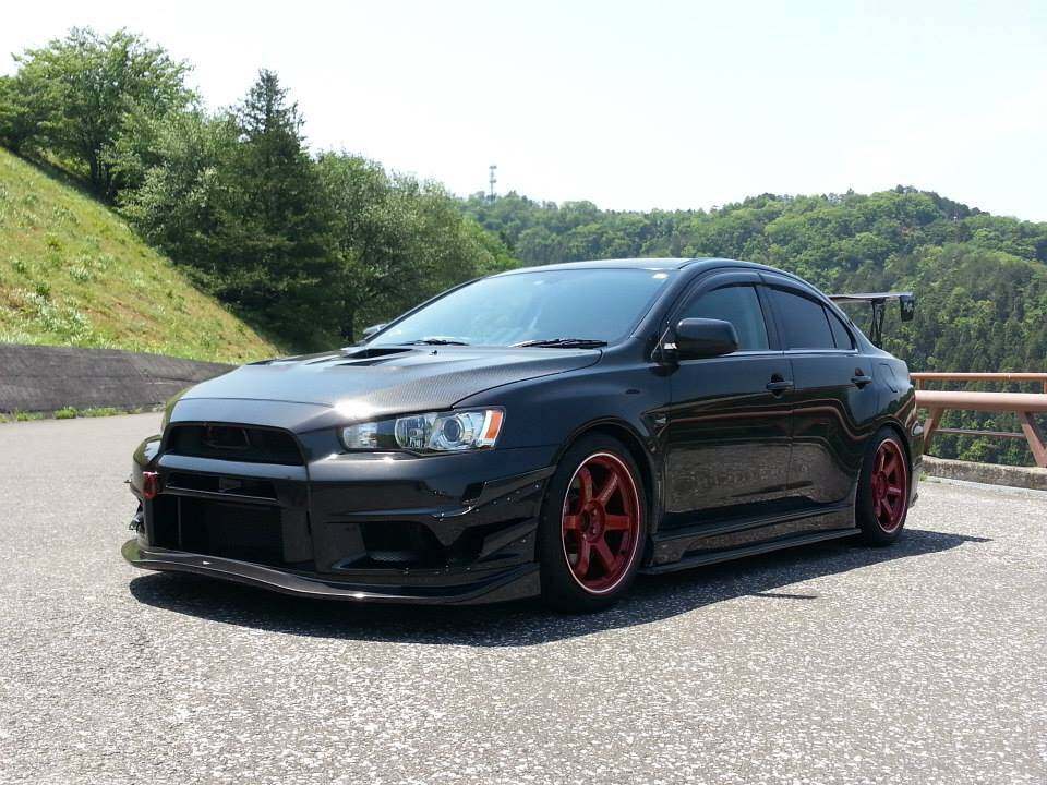 叁菱十代evo翼神改装09款varis性能版风刀扰流搭配前杠非宽体10片