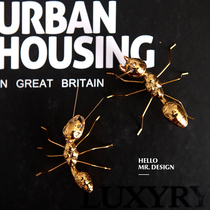 European modern creative golden ant ornaments Living room bedroom desktop coffee table decorations swing props small gifts