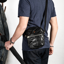 New shoulder bag mens leather carry-on bag retro casual backpack youth tide vertical first layer cowhide messenger bag