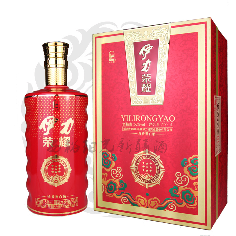 新疆白酒伊力特伊力荣耀九星浓香型52度500ml*6瓶/箱 粮食酒包邮