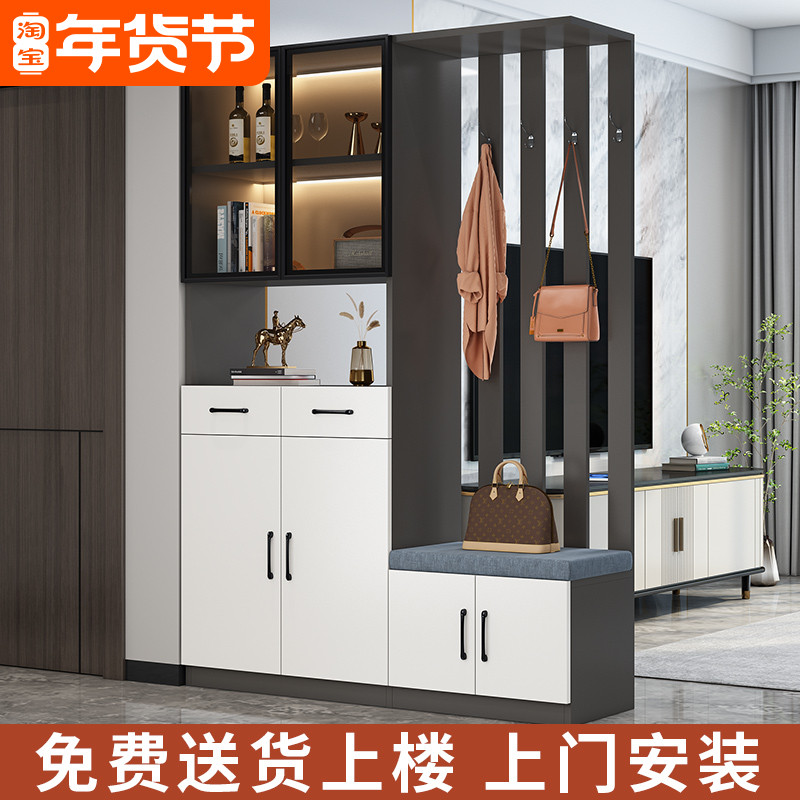 Shoes cabinet Xuanguan cabinet integrated wine cabinet entry door hall cabinet minimalist modern screen shelve facing the living room partition cabinet-Taobao