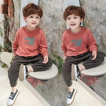 Boys autumn suit childrens clothes Korean version of the tide 2021 autumn new mens treasure foreign style two-piece handsome fashion