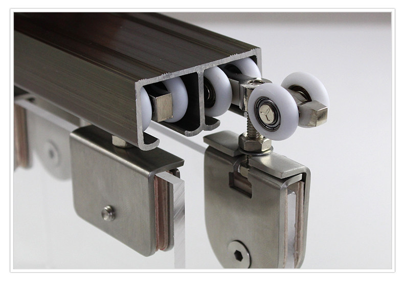 双轨道左右移门上吊轨玻璃门趟门推拉滑道导槽木门平移轮吊装加厚