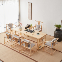 New Chinese Tea Table And Chairs Combined Solid Wood Folk Juku Tea Room Tea House Tea House Tea House Club House Hospitality Table Bubble Tea Table