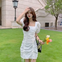 Artistic pleated dress summer design temperament 2022 gentle advanced first love tea break dress women's ins