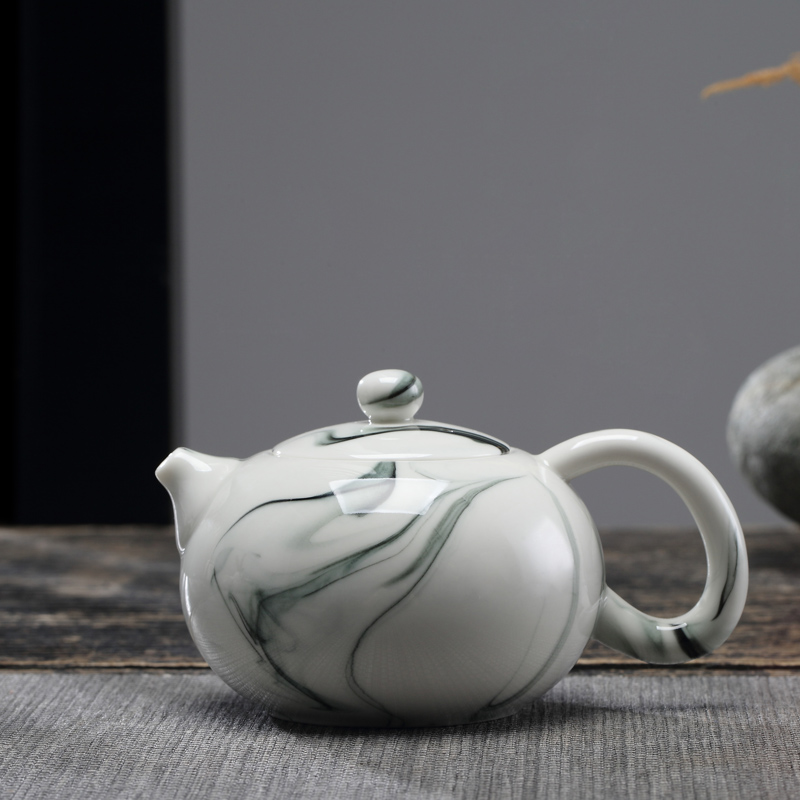 TaoMingTang hand - made kung fu tea set suit household contracted jade porcelain ceramic dehua white porcelain tea set. A complete set of tea cups