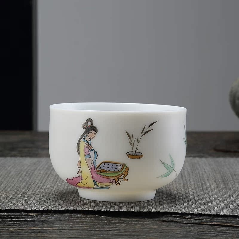 TaoMingTang kung fu tea set master cup sample tea cup single CPU jade porcelain cup suit large cups