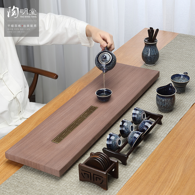 TaoMingTang kung fu tea set home built red glaze, the tea set Japanese contracted sharply masterpieces stone tea tray