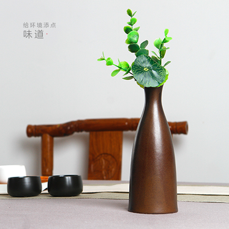 TaoMingTang ceramic tea set tea furnishing articles Japanese simple zen new vase household flower adornment bedroom