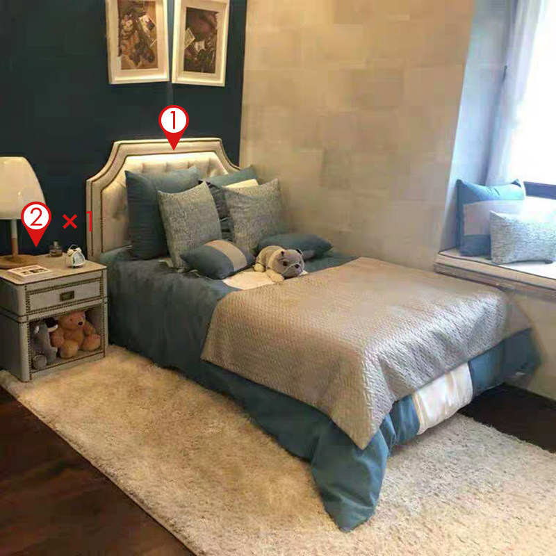 fabric bed fabric bed nordic luxury bed american bed fabric children's bed boy small apartment net red bed modern and simple