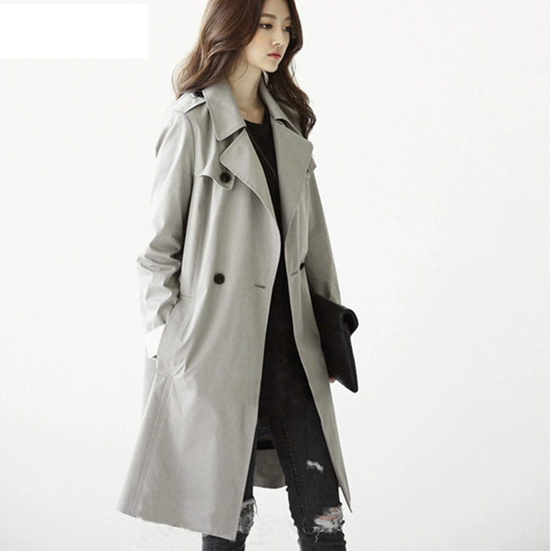 Khí chất Áo khoác hai dây của phụ nữ Anh phần dài là áo khoác trench coat mỏng sang trọng cổ điển mùa hè 2021 sản phẩm mới - Trench Coat