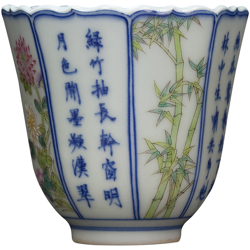 Holy big ceramic kung fu teacups hand - made porcelain enamel by patterns lotus keller cup of jingdezhen tea service master