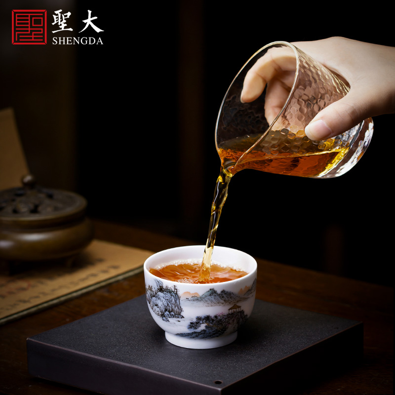 The big lake Geneva teacups hand - made ceramic kung fu new color master cup sample tea cup all hand of jingdezhen tea service