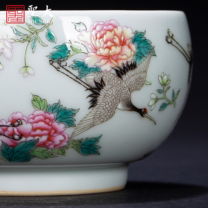 Santa teacups hand - made ceramic kung fu mei pastel blue ice flower in crane master sample tea cup jingdezhen tea service