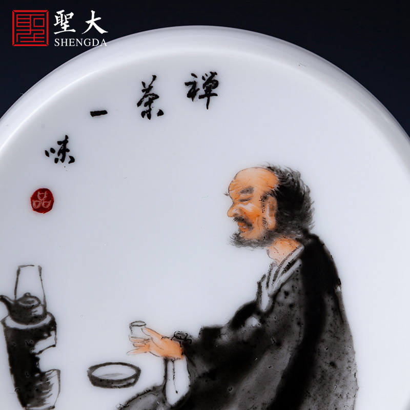 Holy big ceramic cover employ hand - made new see zen tea character saucer cover all hand jingdezhen tea accessories