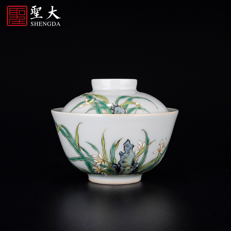 Holy big ceramic famille rose "refers to figure tureen kung fu tea cups suit household jingdezhen tea bowl