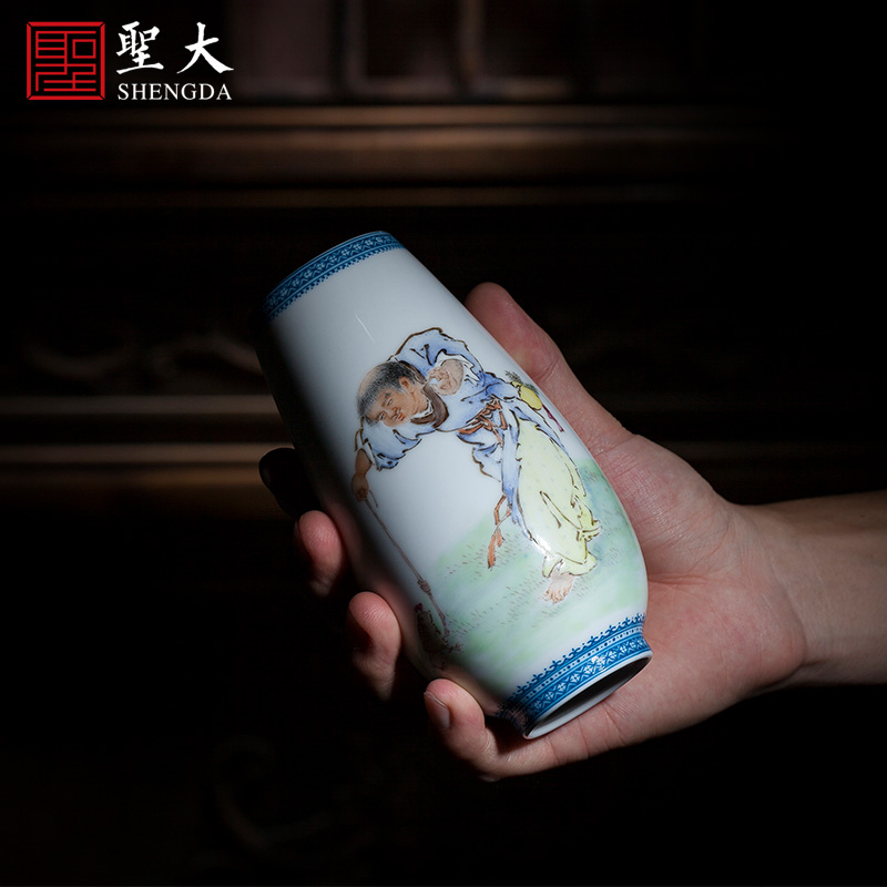 Santa furnishing articles of jingdezhen ceramic vase checking antique wang bang drama spittor flowers and floral outraged pastel characters