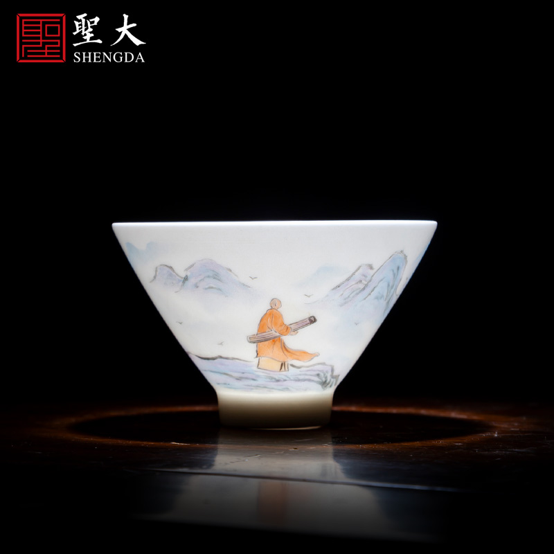 Santa teacups hand - made ceramic kung fu new color characters perfectly playable cup full of jingdezhen tea service master cup single cup by hand